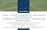 Rechtsanwalt in Vietnam Oliver Massmann Vietnam - das neue Investitionsrecht - was ist wirklich eine Verbesserung? Handelsabkommen FTA und TPP - Anschnallen das Wachstum hebt ab