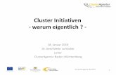 Cluster Initiativen - warum eigentlich