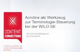 Acrolinx Content Connections 2015: "Acrolinx als Werkzeug zur Terminologie-Steuerung bei der WILO SE"