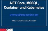 Net core, mssql, container und kubernetes