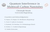 Quantum Interference in Multiwall Carbon Nanotubes Christoph Strunk Universität Regensburg Coworkers and Acknowledgements: B. Stojetz, Ch. Hagen, Ch. Hendlmeier.