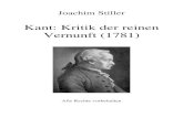 Kant: Kritik der reinen Vernunft (1781) - .Werke in der Philosophiegeschichte betrachtet und kennzeichnet einen Wendepunkt und den Beginn der modernen Philosophie. ... Kant spricht