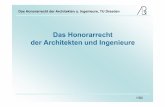 Das Honorarrecht der Architekten und Ingenieure - · PDF fileIngenieure, TU Dresden 36/80 Berechnung des Honorars in besonderen Fällen ... Kosten der Baukonstruktion (Kostengruppe