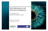 Data Warehouse und Business Intelligence - wiwi.uni · PDF fileSAP Datei erzeugt durch PM Datei erzeugt durch SBT div. Listen aus ... Produkt x an Freitagen im Mai 2000, nach Verkäufern