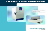 ULTRA LOW FREEZERS -  · PDF fileSpezifikationen Brouwer -86°C Ultra Low Temperature Freezer, Tischmodell, 105 Liter Spezifikationen • Temperaturbereich: -20° bis -86°C