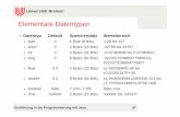Elementare Datentypen - Uni Bremenroefer/pi1help/2.pdf · Einführung in die Programmierung mit Java 38 Universität Bremen Ganzzahlige Datentypen Zahlensysteme Dezimal, es gibt die
