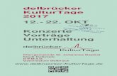 delbrücker KulturTage 12. 22. OKT Konzerte Vorträge ... · PDF fileSeite 3 #RICHTIGVERNETZT! Musik ist in ihrer Art und Weise - insbesondere da-durch, wie wir mit ihr um-gehen -