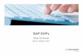 SAP EHPs Nice-To-Know - · PDF fileEHP 8 EHP 7 EHP 6 SAP-Entwicklung damals und heute Einführung von Innovationen in kürzeren Abständen durch SAP-Erweiterungspakete (EnhancementPackages