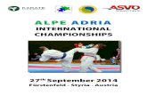 AAKF Championships 2014 -  · PDF fileW.K.F. rules. Kata/minicadets: free selection of kata, in each round a different kata Kumite Team: 3 competitors JUDGES & REFEREES