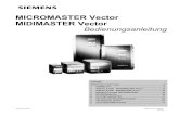 MICROMASTER Vector MIDIMASTER Vector · PDF fileG85139-H1751-U530-E © Siemens plc 200 2 31.01.03 2 Inhalt Gültig für MIDIMASTER Vector Firmwareversion V2.07 MICROMASTER Vector Firmwareversion