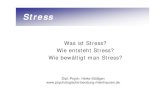 Stress Uni Stüttgen · PDF fileStress Was ist Stress? Wie entsteht Stress? Wie bewältigt man Stress? Dipl.-Psych. Heike Stüttgen