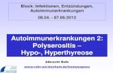 Autoimmunerkrankungen 2: Polyserositis Hypo-, · PDF fileStruma Exophthalmus . Bochum 28.05.2013 Proptosis . Bochum 28.05.2013 TSH-Antikörper ... –Linkage Analyse: loci auf Chronosom