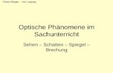 Sehen – Schatten – Spiegel – Brechung · PDF fileOptische Phänomene im Sachunterricht Sehen – Schatten – Spiegel – Brechung Peter Rieger – Uni Leipzig