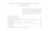 Einführung in die Mathematische Logik - math.uni-bonn.de logik... · PDF fileEinführung in die Mathematische Logik by Peter Koepke Bonn, Sommersemester 2015 Vorläuﬁges Skript
