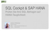 SQL Cockpit SAP HANA - cockpit und sap hana 201 SAP HANA Integrationsszenarien (Business Suite) 2 Goldene SQL Regeln 3 HANA Objekte in ABAP 4 Analyse / Monitoring Tools im SAP Standard