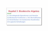 Kapitel 3: Boolesche Algebra - staff.uni- gc1099/dm/DM II - Kapitel 3... · PDF fileKapitel 3: Boolesche Algebra Inhalt: 3.1 Grundlegende Operationen und Gesetze 3.2 Boolesche Funktionen