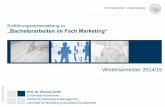 Einführungsveranstaltung zu „Bachelorarbeiten im Fach ... · PDF filePotenziale von Industrie 4.0 für den Vertrieb in B2B- Unternehmen ... Am Lehrstuhl für Marketing & Business