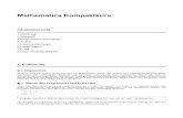 Mathematica Kompaktkurs - · PDF fileà ii. Starten des Programmes und Erste Hilfe ... Mathematica unterscheidet zwischen exakten und inexakten, also genäherten numerischen Ausdrücken