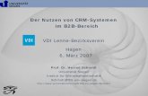 VDI Lenne-Bezirksverein Hagen 6. März 2007 · PDF fileProf. Dr. Herrad Schmidt 6. März 2007 Folie 2 Der Nutzen von CRM-Systemen im B2B-Bereich Grundstruktur und Funktionalitäten