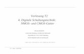 NMOS- und CMOS-Gatter - tams. · PDF fileÜbersicht T2 | Gatter | 08.05.2003 MOS-Transistor als Schalter Boole'sche Algebra Gatter in NMOS-Technologie Inverter, NOR, NAND Gatter in