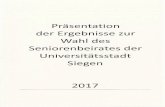 Präsentation der Ergebnisse zur Wahl des Seniorenbeirates ... · PDF file1 Bach, Dr. Horst Schulamtsdirektor i.R. Sohlbacher Str. 208, 57078 ... 5 Müller, Maria Magdalena Handelsfachwirtin
