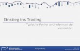 Einstieg ins Trading - tu-  · PDF fileBoersenverein-Chemnitz.de Einstieg ins Trading Typische Fehler und wie man sie vermeidet 30.11.2011