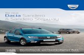 Der neue Dacia Sandero Sandero Stepway - · PDF fileViel Platz, ansprechende Optik, top-moderne Technik und trotzdem ist der Dacia Sandero unglaublich preiswert! Das gelingt, weil