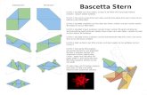 Bascetta Stern - · PDF fileBascetta Stern Schritt 1: das Blatt zum Buch falten, so dass in der Mitte eine horizontale Faltlinie entsteht - danach wieder auﬀalten Schritt 2: die
