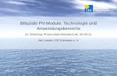 Bifaziale PV-Module: Technologie und Anwendungsbereiche · PDF fileJ. Lossen, ISC Konstanz e.V., 13. WS PV-Modultechnik, 29.11.2016 Inhalt •Bifaziale Solarzellen-Typen •Bifaziale