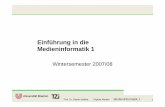 Einführung in die Medieninformatik 1 - tzi.de · PDF fileProf. Dr. Rainer Malaka, Digitale Medien Medieninformatik 1 12 • Charakteristika: – Verlustbehaftet oder verlustfrei –
