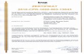 · PDF fileZert GmbH ZERTIFIKAT 2516-CPR-1020-003-13043 Gemäß Bauproduktenverordnung (BauPVO) — 305/2011 - des Europäischen Parlaments und des Rates