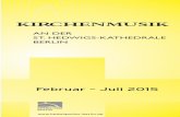 AN DER ST. HEDWIGS-KATHEDRALE · PDF fileWerke von Johann Sebastian Bach und Marcel Dupré An der Klais-Orgel: KMD Martin Hofmann (Goslar) Der Eintritt zu den Konzerten und Veranstaltungen