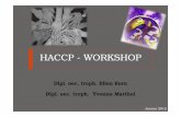 HACCP - WORKSHOP -  · PDF fileHACCP WORKSHOP 2.1 Herkunft Allgemein Ausgangssituation NASA entwickelte Null-Fehler-Programm für die Lebensmittelsicherheit Codex -Alimentarius
