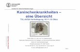 Institut für Veterinärbakteriologie Kaninchenkrankheiten ...tvl-avsa.ch/_downloads/Albini.pdf · Phokoklastische Uveitis Kopfschiefhaltung . Seite 31 Kaninchenkrankheiten parasitär