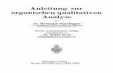 Anleitung zur organischen qualitativen Analyse - Springer978-3-662-29377-5/1.pdf · die Trennung eines Gemisches von bekannten organischen Stoffen und die Identifizierung der einzelnen