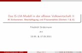 Das IS-LM-Modell in der offenen Volkswirtschaft II - IK ...Sindermann\SS11\S08-ISLMoffen2.pdf · Das IS-LM-Modell in der offenen Volkswirtschaft II - IK Einkommen, Beschäftigung