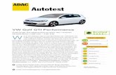 Autotest - ADAC: Allgemeiner Deutscher Automobil-Club · PDF fileAutotest VW Golf GTI Performance Dreitürige Schräghecklimousine der unteren Mittelklasse (169 kW / 230 PS) as in