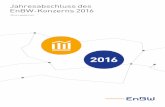Jahresabschluss den EnBW-Konzerns 2016 · PDF fileJahresabschluss des EnBW-Konzerns 2016 3 in Mio. €1 2016 2015 Konzernüberschuss/-fehlbetrag -1.672,5 234,2 Neubewertung von Pensionen