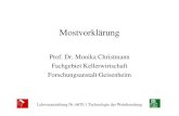 Prof. Dr. Monika Christmann Fachgebiet Kellerwirtschaft ... · PDF fileLehrveranstaltung Nr. 6670.1 Technologie der Weinbereitung Mostvorklärung Prof. Dr. Monika Christmann Fachgebiet