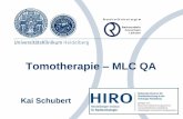 Tomotherapie MLC QA - uke.de  von Detektordaten zur berwachung der Patientenbehandlung Delivery Analysis MLC C  Pre-Treatment In-Treatment #
