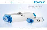 GTD/GTE - bar-gmbh.de · PDF file3 Technische Daten Standardausführung Auf Wunsch Bauart Pneumatischer Doppelkolben-Schwenkantrieb, Tpy GTD = doppelwirkend
