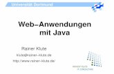 Web-Anwendungen mit Java -   mit Java 2 bersicht  Java im Server  Web-Anwendungen ’ Applikation luft im Web-Server ’ Web-Browser als Benutzeroberflche