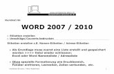 Merkblatt 86 WORD 2007 / 2010 · PDF file · 2016-12-13merkblatt 86.docx / Peter Aeberhard 1 Merkblatt 86 WORD 2007 / 2010 Etiketten erstellen Umschläge/Couverts bedrucken Etiketten