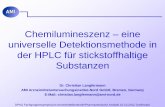 Chemilumineszenz – eine universelle … – eine universelle Detektionsmethode in der HPLC für stickstoffhaltige Substanzen Dr. Christian Langfermann AMI Arzneimitteluntersuchungsinstitut