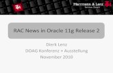 RAC News in Oracle 11g Release 2 - doag.org · PDF fileInhalt •11gR2 ist angekommen •Installation •CPU, PSU, Patch Bundle, Patch Set, •Erfahrungen RAC News in Oracle 11g Release