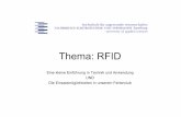 Thema: RFID - users.informatik.haw-hamburg.deubicomp/projekte/master... · 2 RFID-Technik Radio FrequencyIdentification-Siliziumchip zur Speicherung von Daten-Kontaktlose Datenübertragung