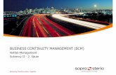 BUSINESS CONTINUITY MANAGEMENT (BCM) -  · PDF fileBUSINESS CONTINUITY MANAGEMENT (BCM) Notfall-Management Solvency II -2. Säule Delivering Transformation. Together