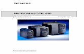 MM420 ger A2 - Siemens AG //  ... der Parameter, die fr das anwendungsspezifische Einstellen der Funktionen des MICROMASTER 420 zur Verfgung stehen