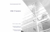 CRM: IT Systems - KU · CRM: IT Systems Sommersemester 2013. Katholische Universität Eichstätt-Ingolstadt ... 1 Basics of CRM and Microsoft Dynamics CRM CRM Main Processes 4