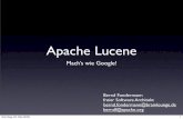Apache Lucenepeople.apache.org/~berndf/openexpode08-lucene-talk.pdf · Apache Nutch Crawler + Indexer Apache Solr Suchmaschinen-Server Sonntag, 25. Mai 2008 8. Apache Lucene Features